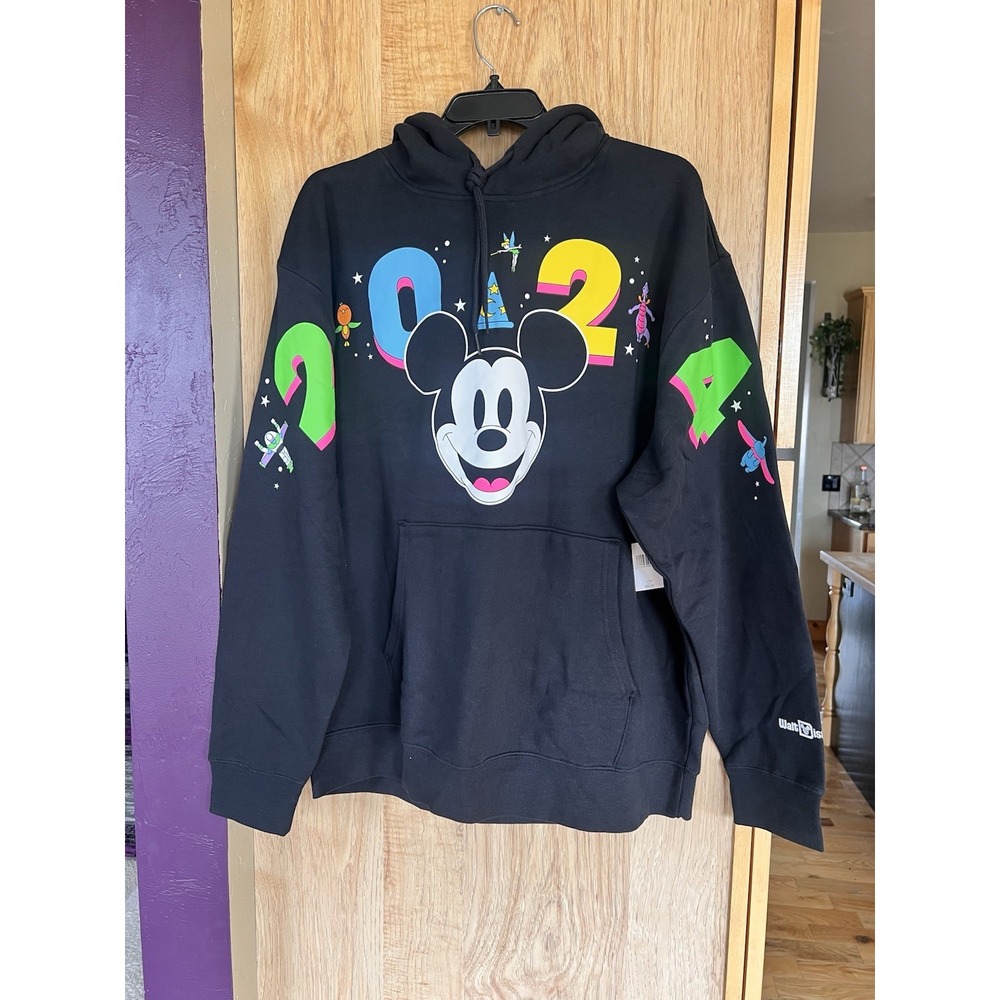 2024 Disney Parks Black  Mickey Hoodie Sweatshirt Size L